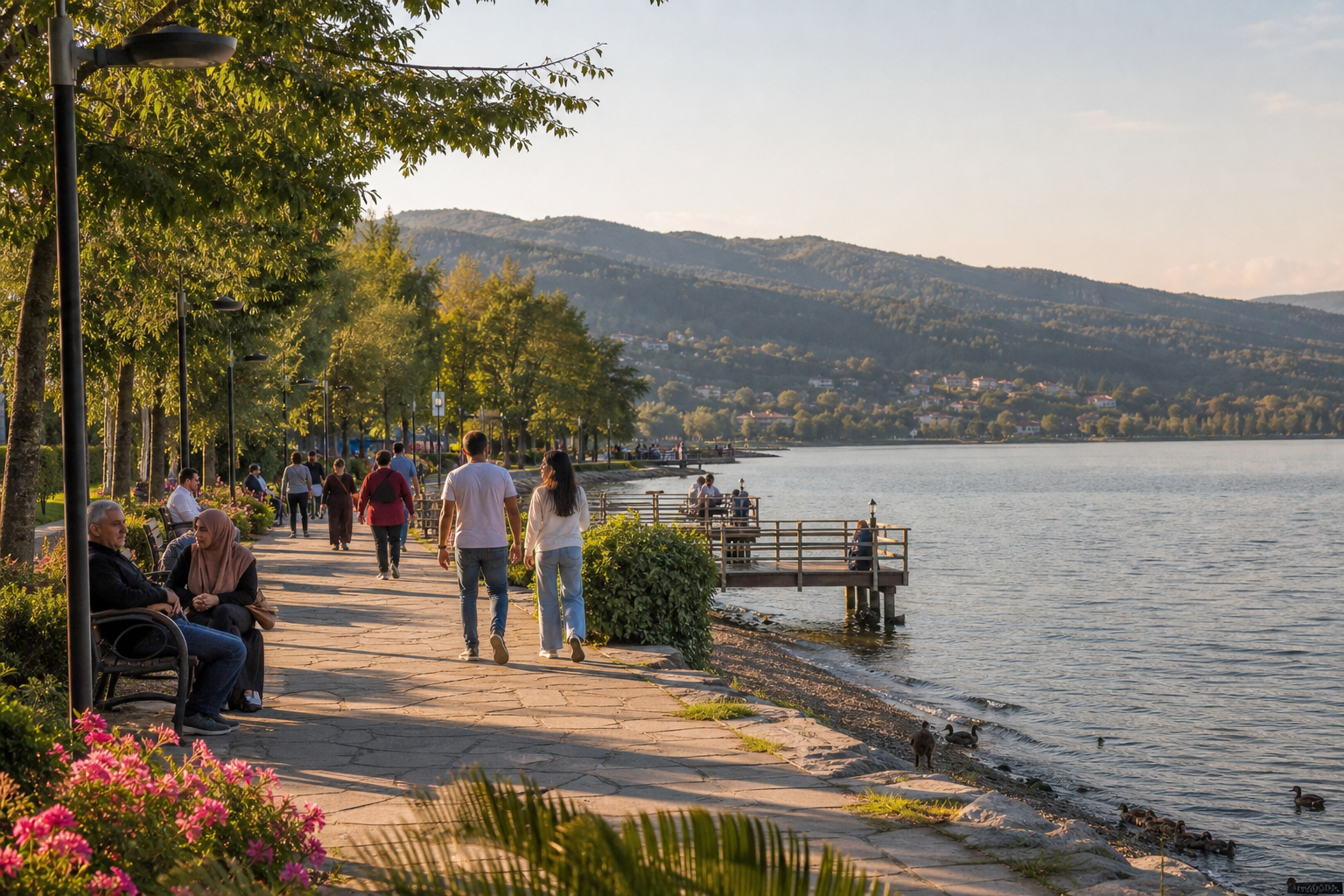 Sapanca lakeside promenade and regional atmosphere